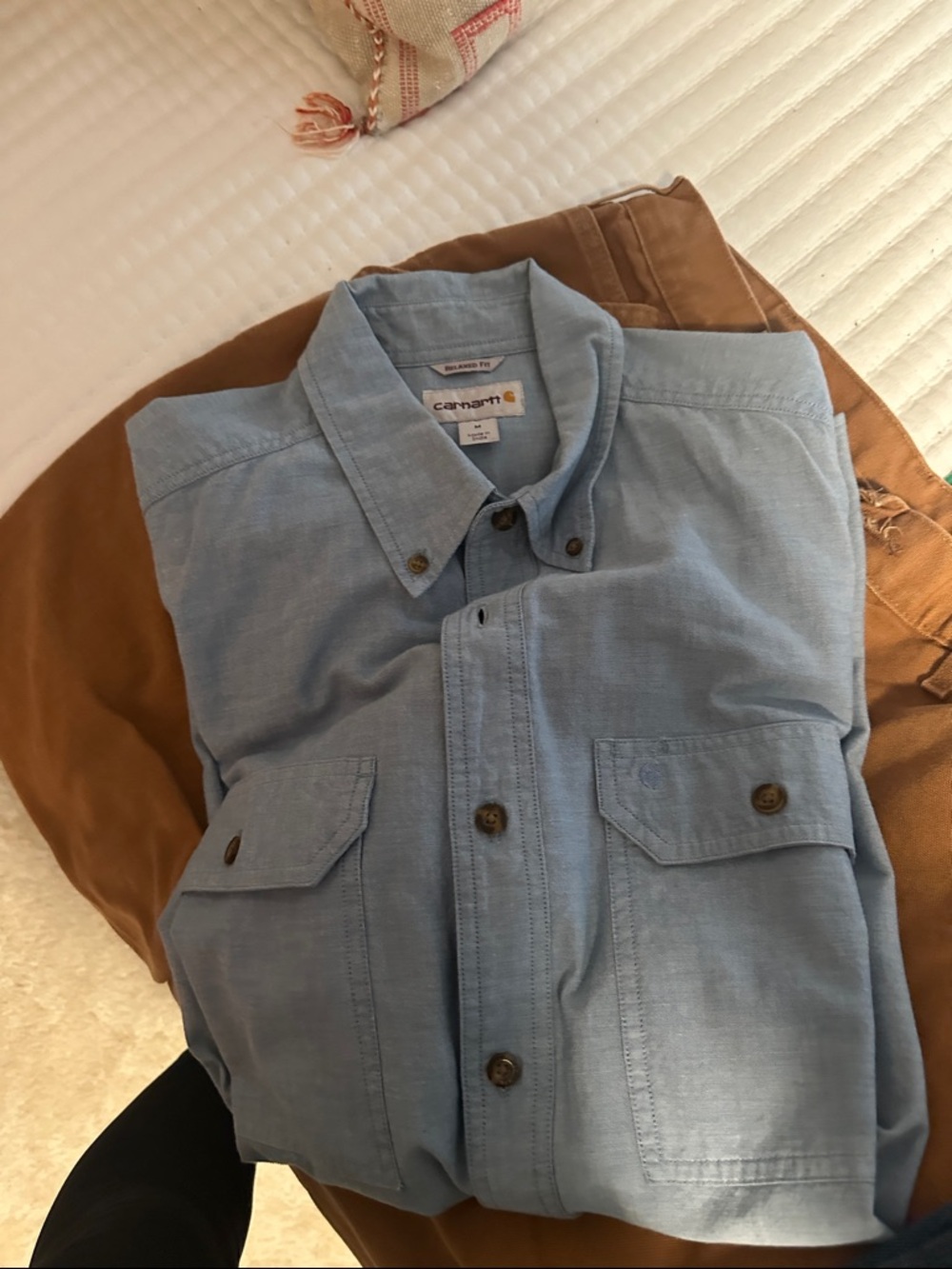 Carhartt Light Blue Button-Front Shirt Jacket